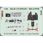 Eduard 3DL48172 1/48 MiG-21PFM grey SPACE 3D Decal for Aircraft Space