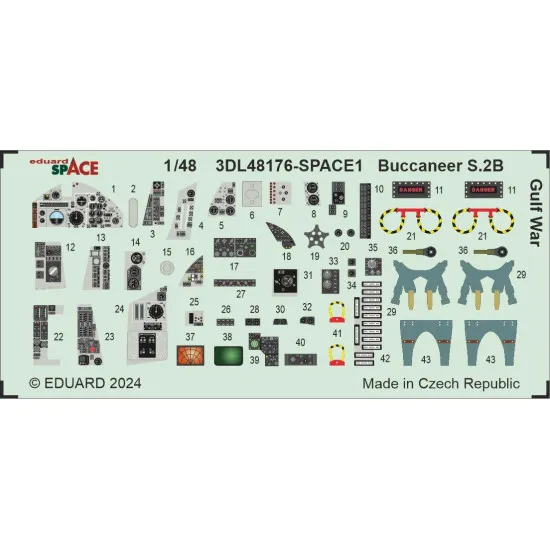 Eduard 3DL48176 1/48 Buccaneer S.2B Gulf War SPACE 3D Decal for Aircraft Space
