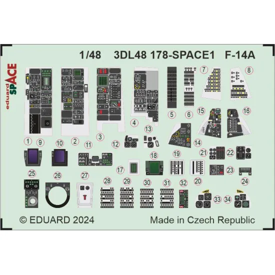 Eduard 3DL48178 1/48 F-14A SPACE 3D Decal for Aircraft Space