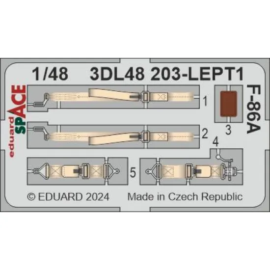Eduard 3DL48203 1/48 F-86A SPACE CLEAR PROP 3D Decal for Aircraft