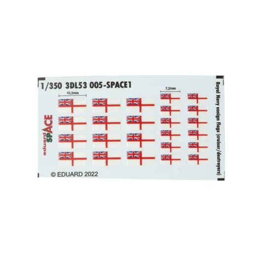 Eduard 3DL53005 1/350 Royal Navy ensign flags (cruiser/destroyers) SPACE 0 3D Decal for Ships Space Eduard 3DL53005 1/350 Royal Navy ensign flags (cruiser/destroyers) SPACE 0 3D Decal for Ships Space