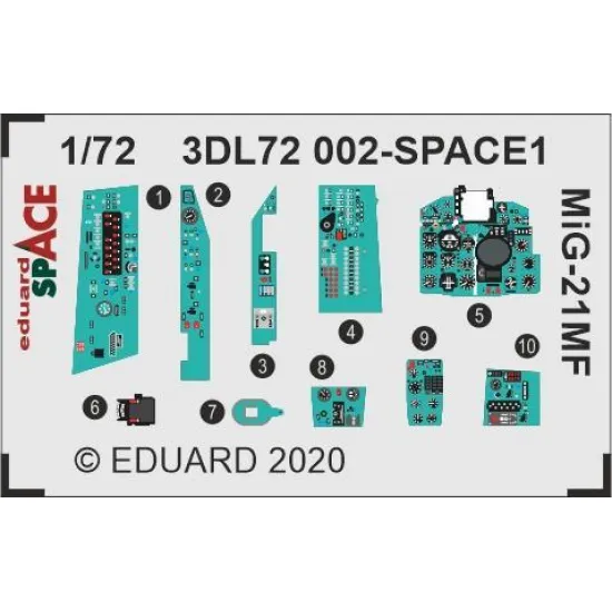 Eduard 3DL72002 1/72 MiG-21MF SPACE 3D Decal for Aircraft Space