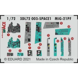 Eduard 3DL72003 1/72 MiG-21PF SPACE 3D Decal for Aircraft Space