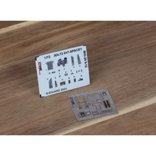 Eduard 3DL72017 1/72 MiG-29 9-12 SPACE 3D Decal for Aircraft Space