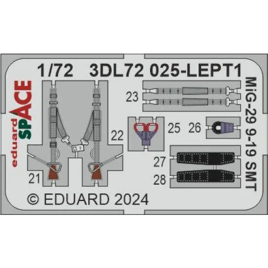 Eduard 3DL72025 1/72 MiG-29 9-19 SMT SPACE 3D Decal for Aircraft Space