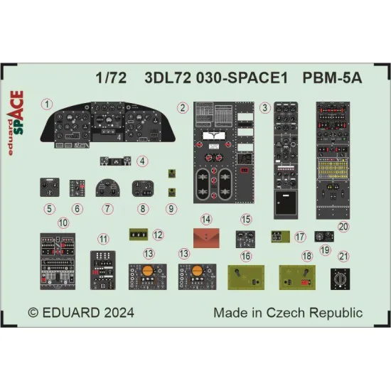 Eduard 3DL72030 1/72 PBM-5A SPACE 3D Decal for Aircraft Space