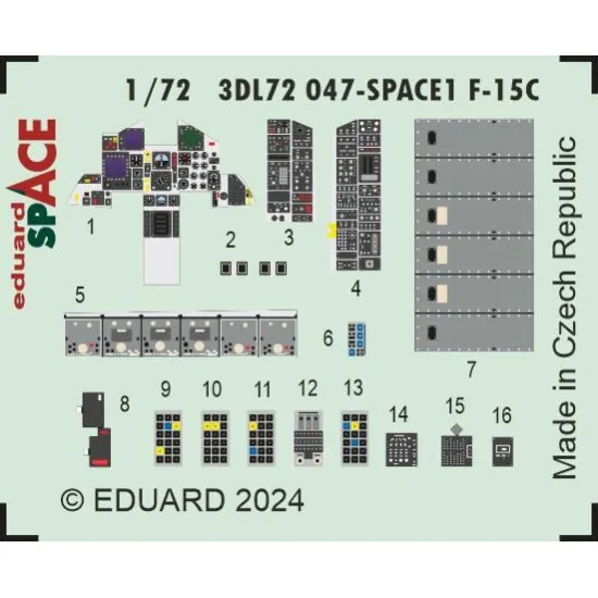 Eduard 3DL72047 1/72 F-15C SPACE 3D Decal for Aircraft Space