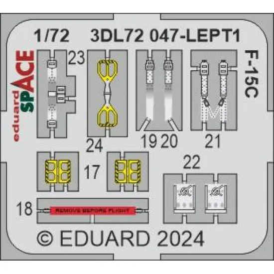 Eduard 3DL72047 1/72 F-15C SPACE 3D Decal for Aircraft Space