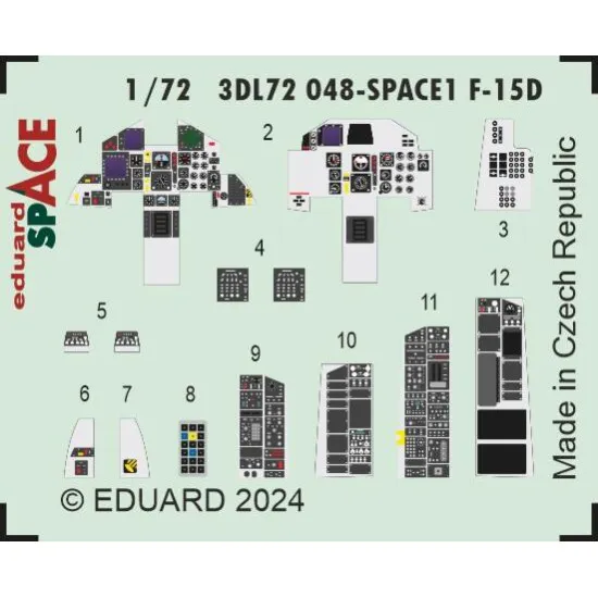 Eduard 3DL72048 1/72 F-15D SPACE 3D Decal for Aircraft Space