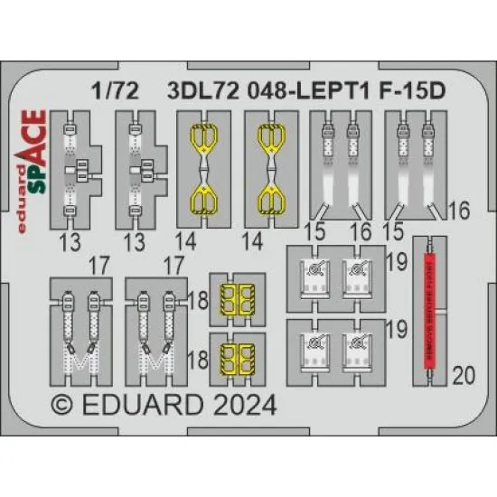 Eduard 3DL72048 1/72 F-15D SPACE 3D Decal for Aircraft Space