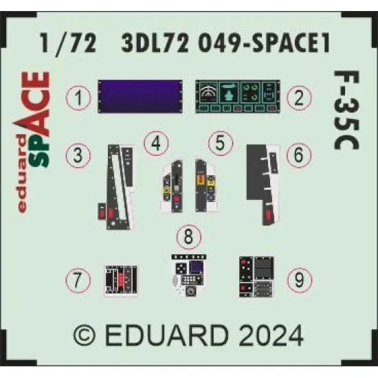 Eduard 3DL72049 1/72 F-35C SPACE 3D Decal for Aircraft Space