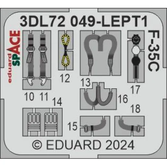 Eduard 3DL72049 1/72 F-35C SPACE 3D Decal for Aircraft Space