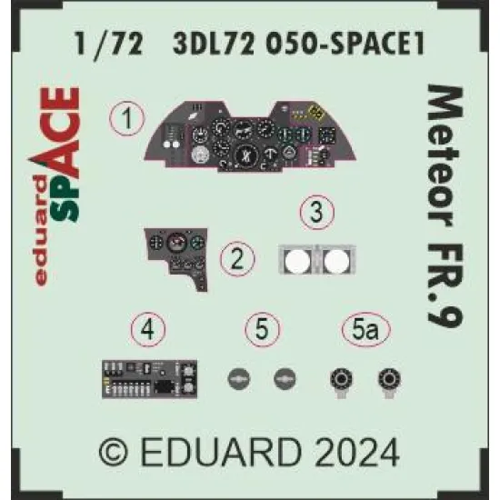 Eduard 3DL72050 1/72 Meteor FR.9 SPACE AIRFIX 3D Decal for Aircraft