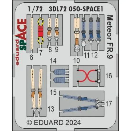 Eduard 3DL72050 1/72 Meteor FR.9 SPACE AIRFIX 3D Decal for Aircraft
