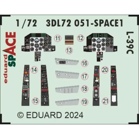 Eduard 3DL72051 1/72 L-39C SPACE 3D Decal for Aircraft