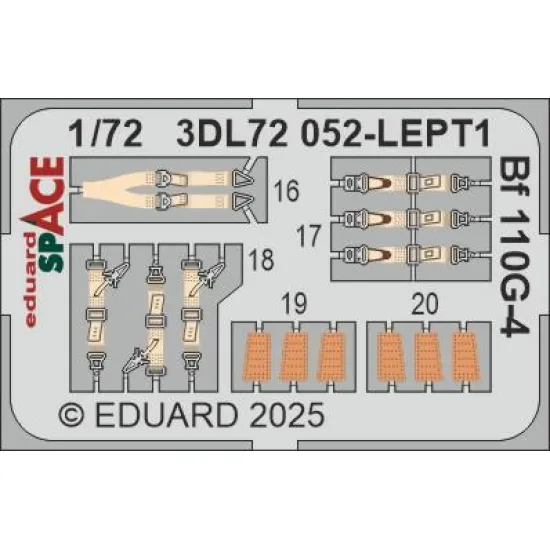 Eduard 3DL72052 1/72 Bf 110G-4 SPACE 3D Decal for Aircraft Space