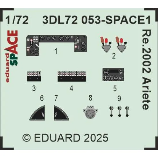 Eduard 3DL72053 1/72 Re.2002 Ariete SPACE ITALERI 3D Decal for Aircraft Space