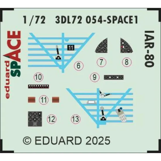 Eduard 3DL72054 1/72 IAR-80 SPACE IBG 3D Decal for Aircraft Space