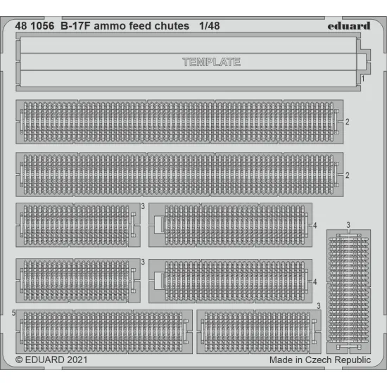 Eduard 481056 1/48 B-17F ammo feed chutes Photo-Etched for Aircraft Photo etched set