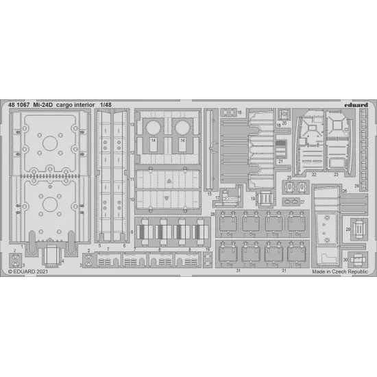 Eduard 481067 1/48 Mi-24D cargo interior Photo-Etched for Aircraft Photo etched set