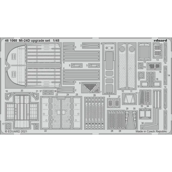 Eduard 481068 1/48 Mi-24D upgrade set Photo-Etched for Aircraft Photo etched set