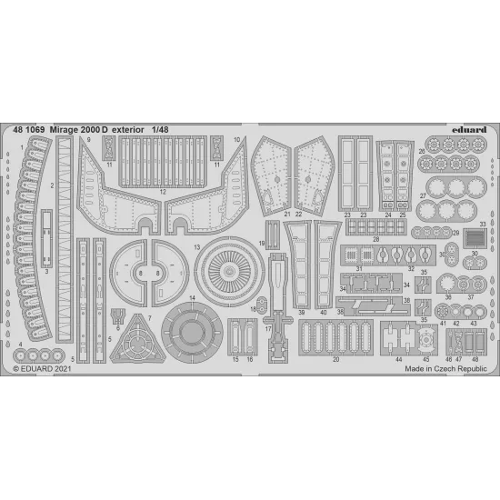 Eduard 481069 1/48 Mirage 2000D exterior Photo-Etched for Aircraft Photo etched set