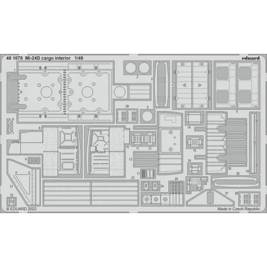 Eduard 481078 1/48 Mi-24D cargo interior Photo-Etched for Aircraft Photo etched set