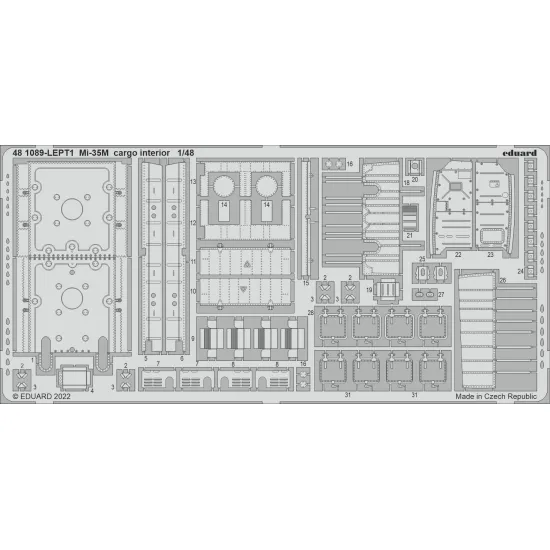 Eduard 481089 1/48 Mi-35M cargo interior Photo-Etched for Aircraft Photo etched set