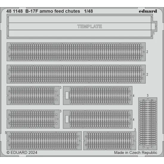 Eduard 481148 1/48 B-17F ammo feed chutes Photo-Etched for Aircraft