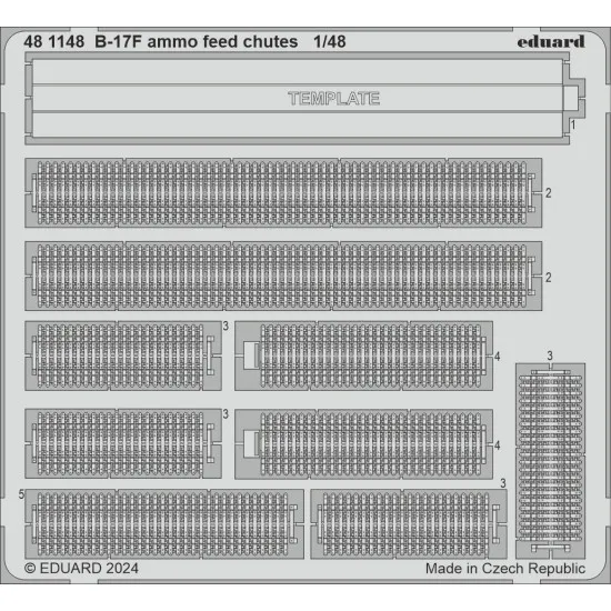 Eduard 481148 1/48 B-17F ammo feed chutes Photo-Etched for Aircraft