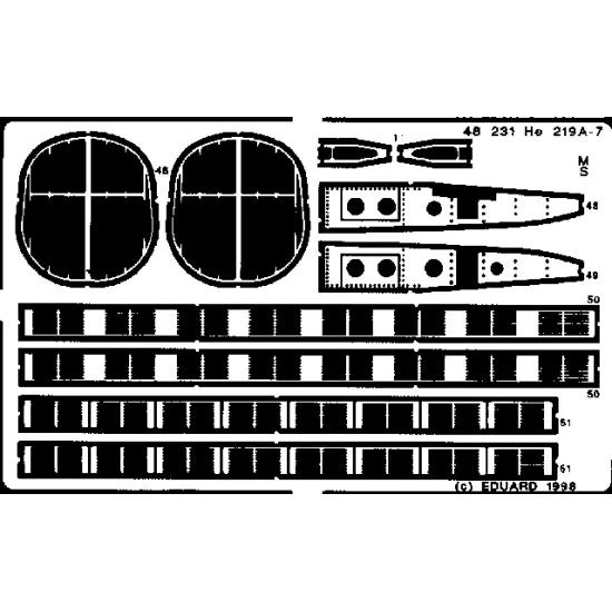 Eduard 48231 1/48 He 219 Uhu Photo-Etched for Aircraft Photo etched set