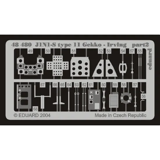 Eduard 48480 1/48 J1N1-S Gekko type 11 Photo-Etched for Aircraft Photo etched set