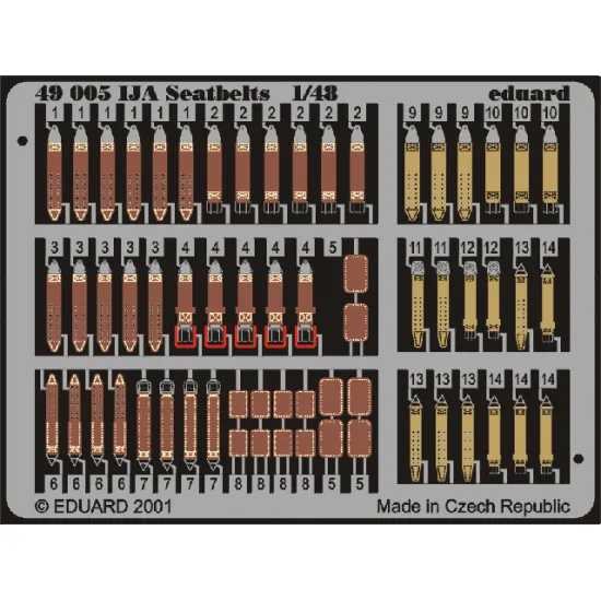 Eduard 49005 1/48 Seatbelts IJA Photo-Etched for Aircraft Photo etched set