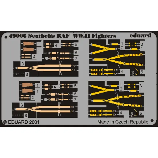 Eduard 49006 1/48 Seatbelts RAF WWII Photo-Etched for Aircraft Photo etched set