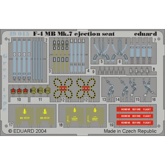 Eduard 49015 1/48 F-4 ejection seat grey Photo-Etched for Aircraft Photo etched set