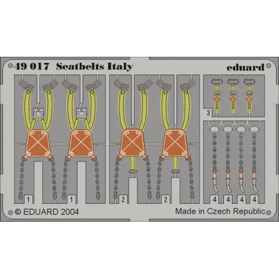 Eduard 49017 1/48 Seatbelts Italy Photo-Etched for Aircraft Photo etched set
