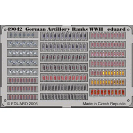 Eduard 49042 1/48 German Artillery Ranks WWII Photo-Etched for Aircraft Photo etched set