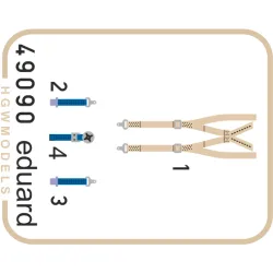 Eduard 49090 1/48 Mirage IIIC seatbelts SUPERFABRIC Photo-Etched for Aircraft Photo etched set