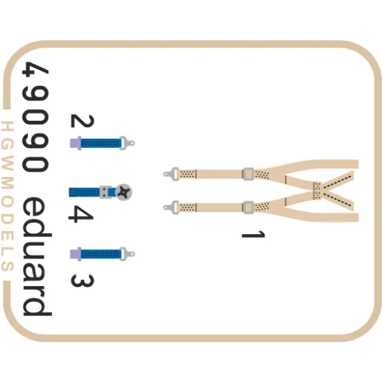 Eduard 49090 1/48 Mirage IIIC seatbelts SUPERFABRIC Photo-Etched for Aircraft Photo etched set