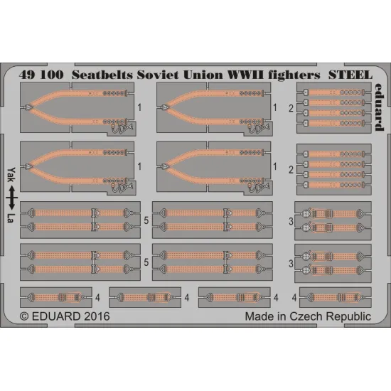 Eduard 49100 1/48 Seatbelts Soviet Union WWII fighters STEEL Photo-Etched for Aircraft Photo etched set