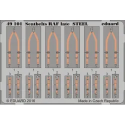 Eduard 49101 1/48 Seatbelts RAF late STEEL Photo-Etched for Aircraft Photo etched set