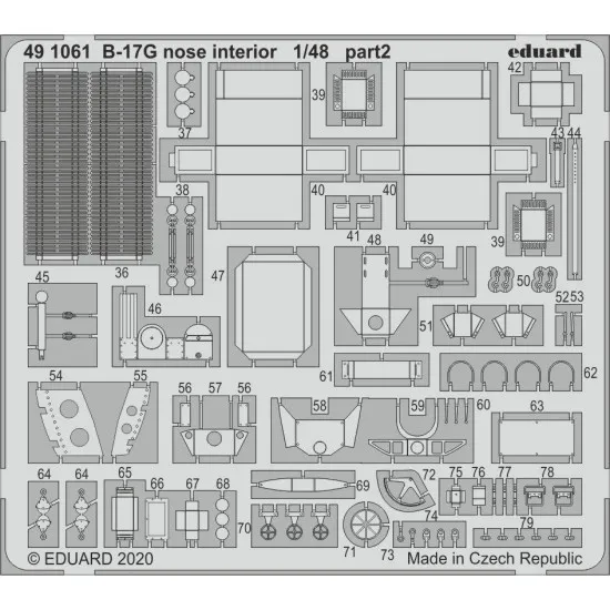 Eduard 491061 1/48 B-17G nose interior Photo-Etched for Aircraft Photo etched set