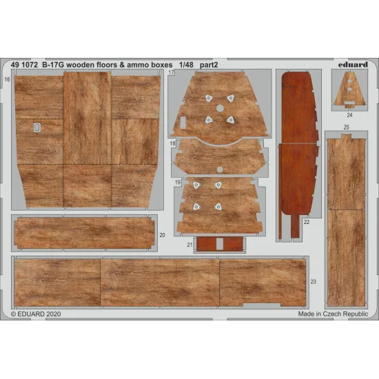 Eduard 491072 1/48 B-17G wooden floors & ammo boxes Photo-Etched for Aircraft Photo etched set