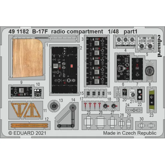 Eduard 491182 1/48 B-17F radio compartment Photo-Etched for Aircraft Photo etched set