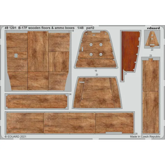 Eduard 491201 1/48 B-17F wooden floors & ammo boxes Photo-Etched for Aircraft Photo etched set