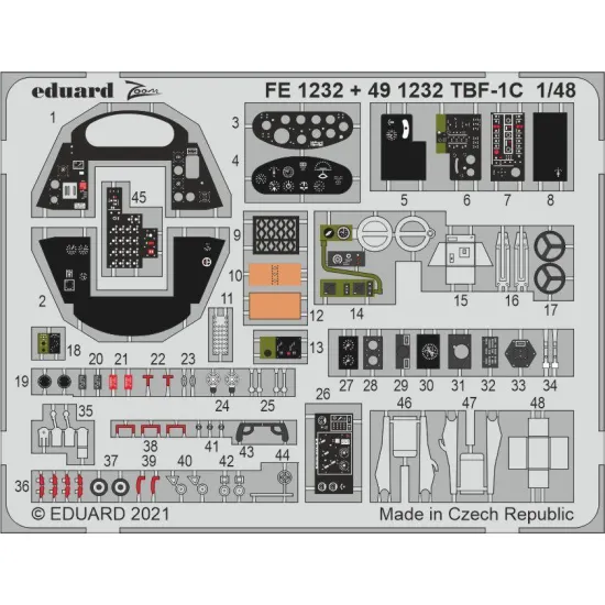Eduard 491232 1/48 TBF-1C interior Photo-Etched for Aircraft Photo etched set