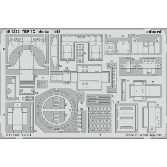 Eduard 491232 1/48 TBF-1C interior Photo-Etched for Aircraft Photo etched set