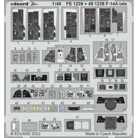 Eduard 491239 1/48 F-14A late interior Photo-Etched for Aircraft Photo etched set