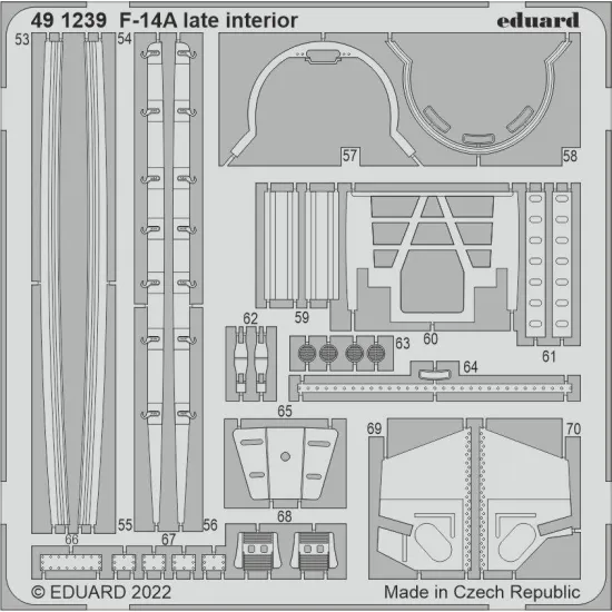 Eduard 491239 1/48 F-14A late interior Photo-Etched for Aircraft Photo etched set
