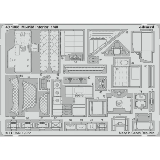 Eduard 491308 1/48 Mi-35M interior Photo-Etched for Aircraft Photo etched set